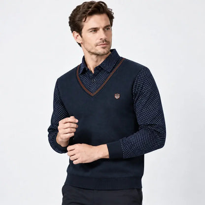 【M-4XL】 Nowa męska koszula dzianinowa z efektem aksamitu – na jesień/zimę