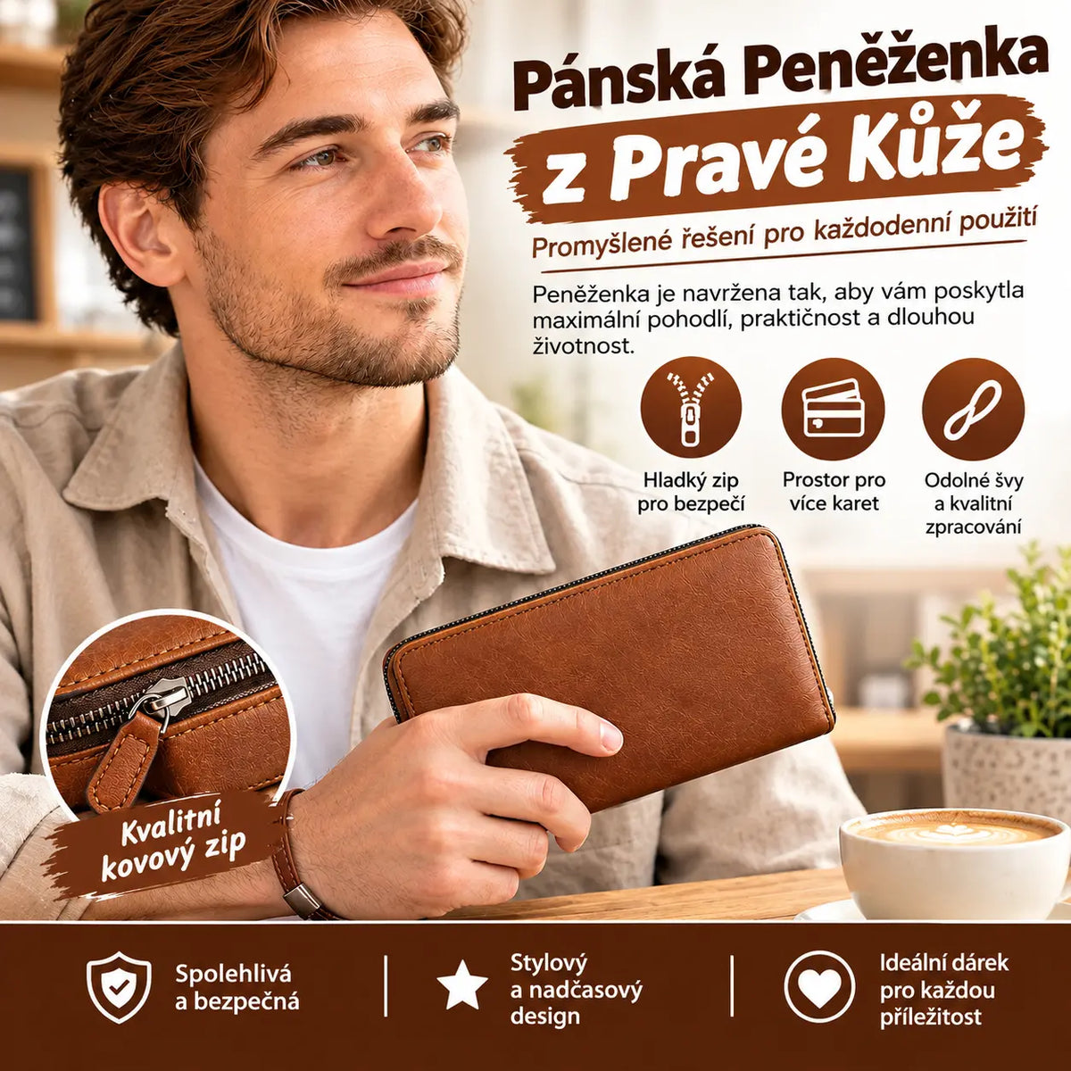 ✨ Dnes zľava 30 %! 👔 Pánska peňaženka na zips – veľká kapacita, multifunkčná, s priehradkami na karty