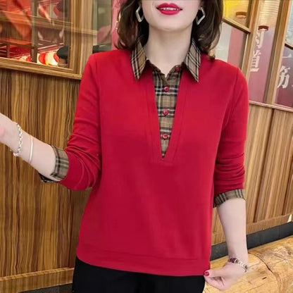🔥【49% popust】🍂🍁Nova jesenska modna dvodelna srajca s karo šivi