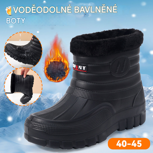 ♥️♥️【40-45】【Nový produkt】Pánské teplé, nepromokavé outdoorové boty s fleecovou podšívkou, odolné, vodní a sněhule, kotníkové nebo přes kotník.