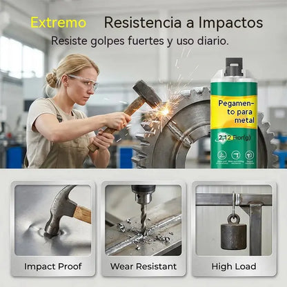 【Juego de 3 piezas】 31 € 🔥🛠️Pegamento reparador de metal AB de alta resistencia
