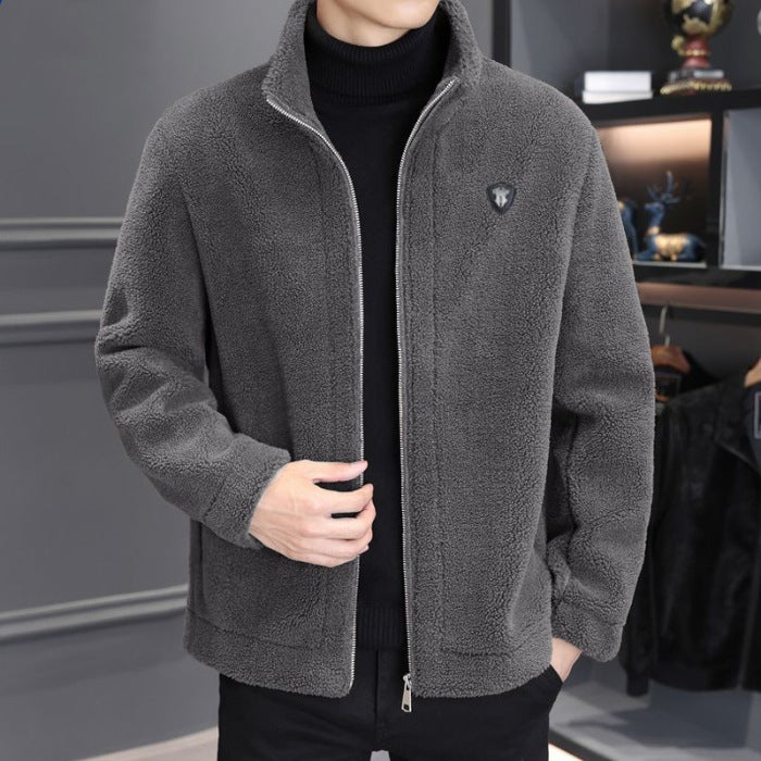 🔥【50% sleva】🔥【M-4XL】🐏Nová pánská zimní bunda z jehněčí kůže, silný teplý kabát pro volný čas