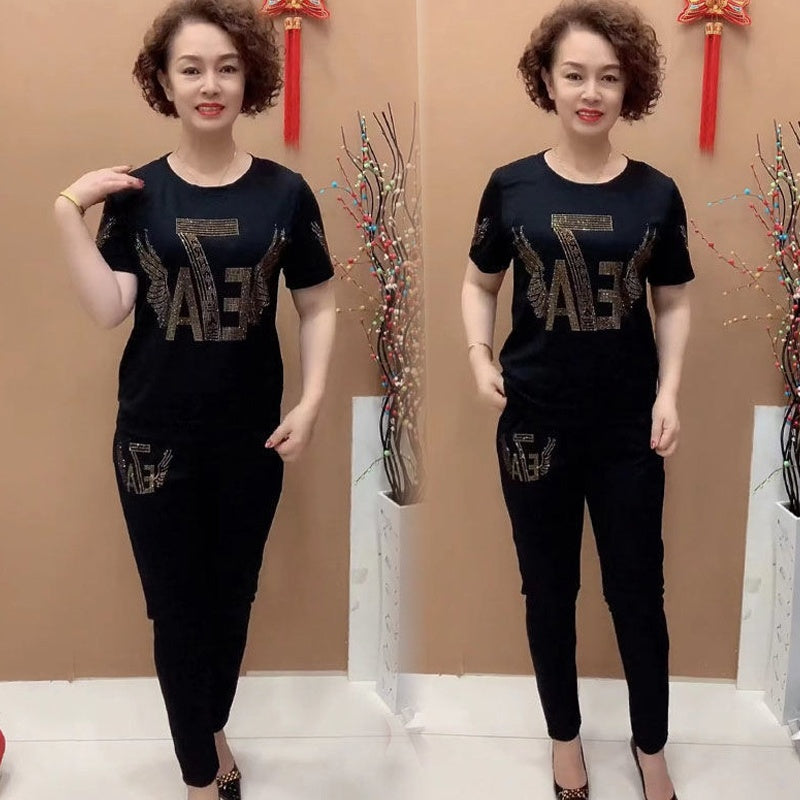 Reducere de 50%💥 Lichidare de stoc 💥 Set de damă cu top și pantaloni cu mânecă scurtă【M-4XL】
