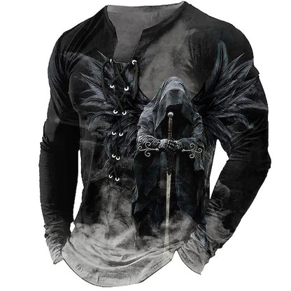 【50% sleva】【S-4XL】 Pánský 3D tištěný vzor lva vytištěný ležérními dlouhými rukávy