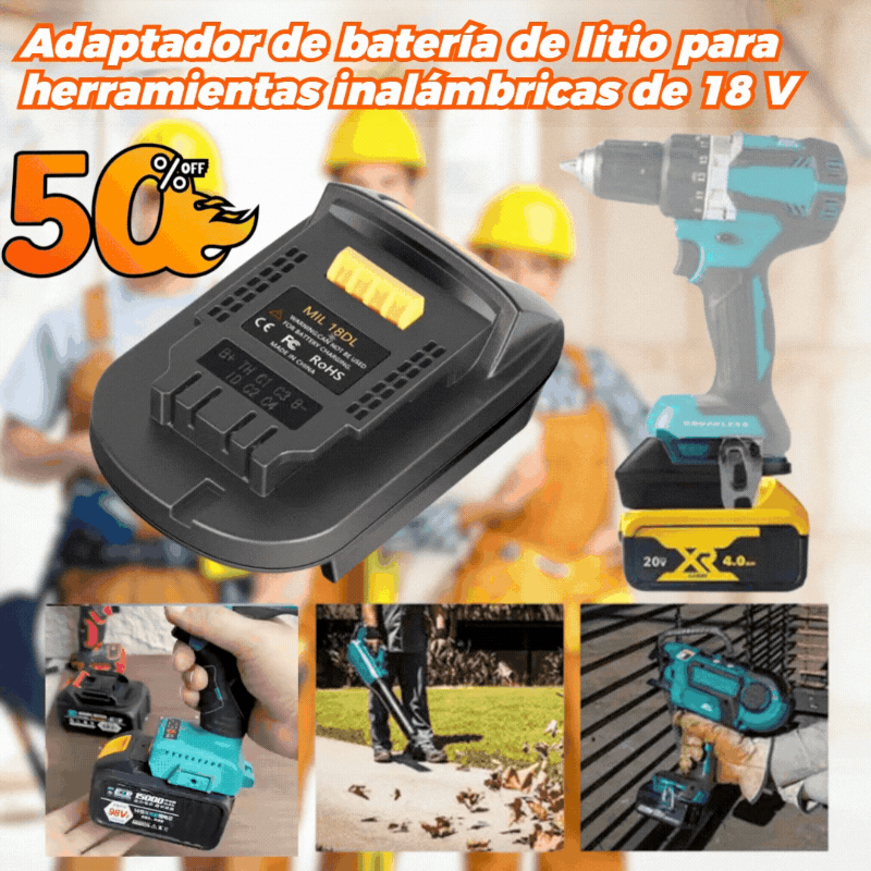 ⚡【Pago contra entrega✅️】Adaptador de batería de litio para herramientas de batería de 18 V