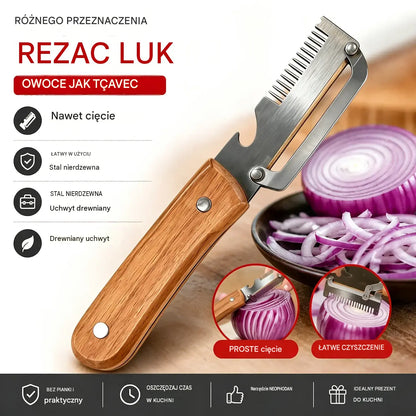 ✅【Kup 1, a 2 dostaniesz gratis!】🧅🔪 Wielofunkcyjny obierak kuchenny 3 w 1: obiera, tnie i otwiera nakrętki butelek! 🔥