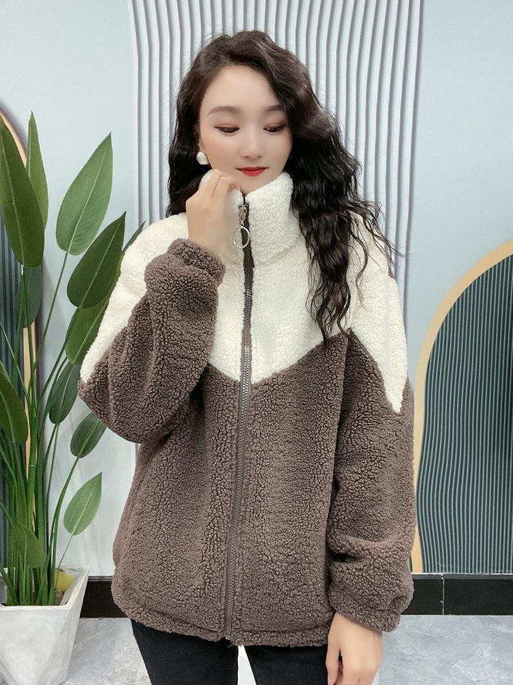 🔥【M-4XL】🐏Zimska flis jakna, bombažna jakna, debela bombažna jakna iz jagnječje volne, topla jakna