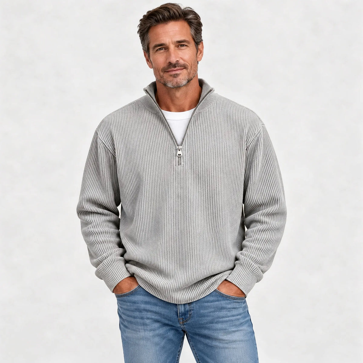 【S-5XL】Nueva sudadera para hombre con cuello alzado, otoño/invierno