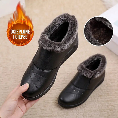 【35-41】Botas de invierno para mujer (madres) – con aislamiento térmico, cálidas, de cuero, con suela blanda y antideslizante; botines para mujeres mayores