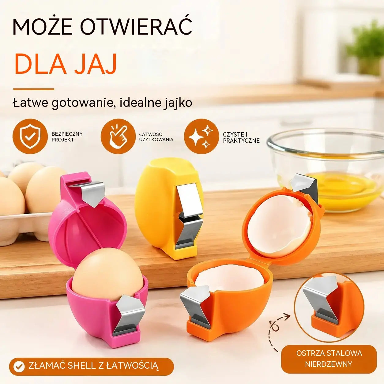 🔥3 sztuki 89 zł🥚 Otwieracze do jajek, Separator skorupek jajek, narzędzie do pieczenia w kuchni, przybory kuchenne