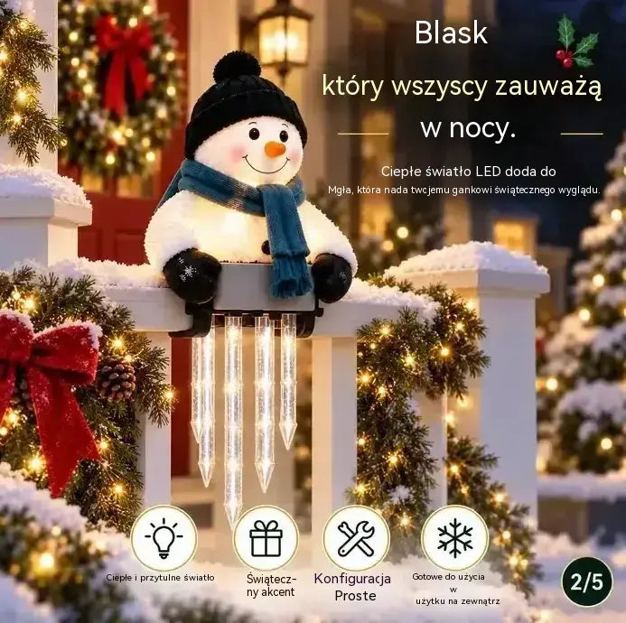 ☃️Dekoracja świetlna WinterGlow – Bałwan i sople