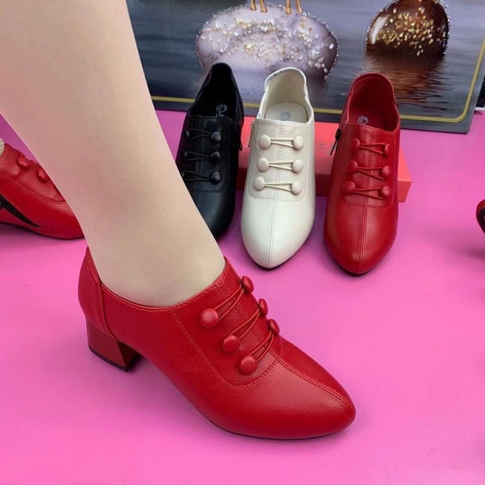 🔥👠【35-40】Pantofi cu toc mijlociu, casual, din piele naturală, la modă nouă