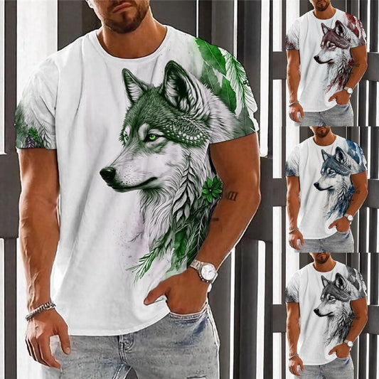 【50% sleva】【2XS-6XL】👕👕 Pánské tričko s potiskem vlka