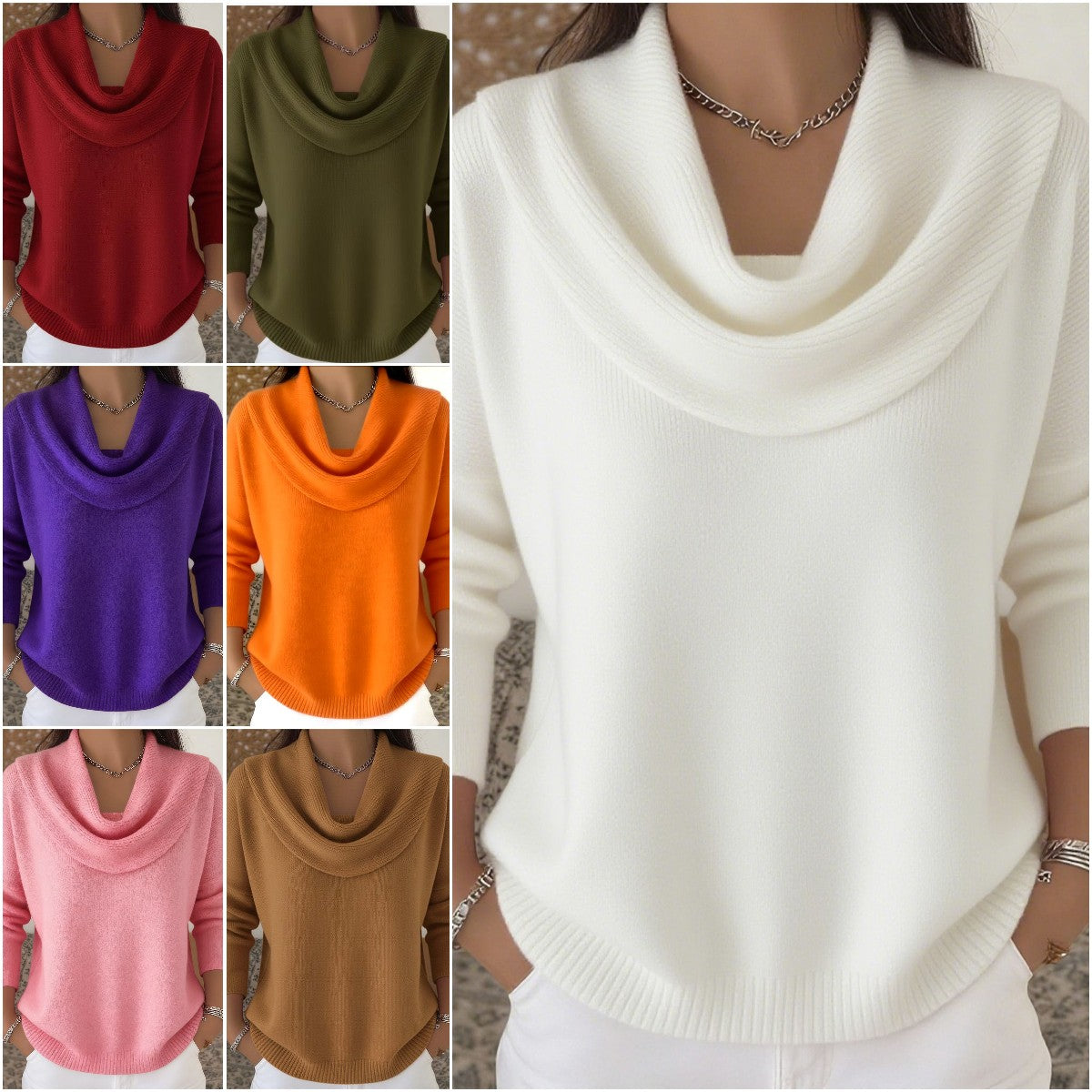 🔥【50% sleva】【S-3XL】Nový jednobarevný svetr s dlouhým rukávem pro podzim/zimu 2025