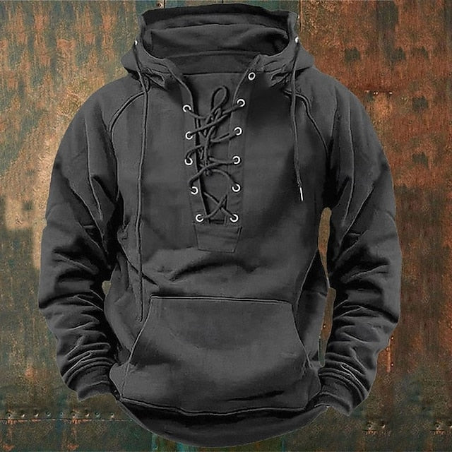 💥【50 % popust】【S-3XL】Nova moška retro jopa z vrvico in več žepi, ohlapna jopa za večje velikosti