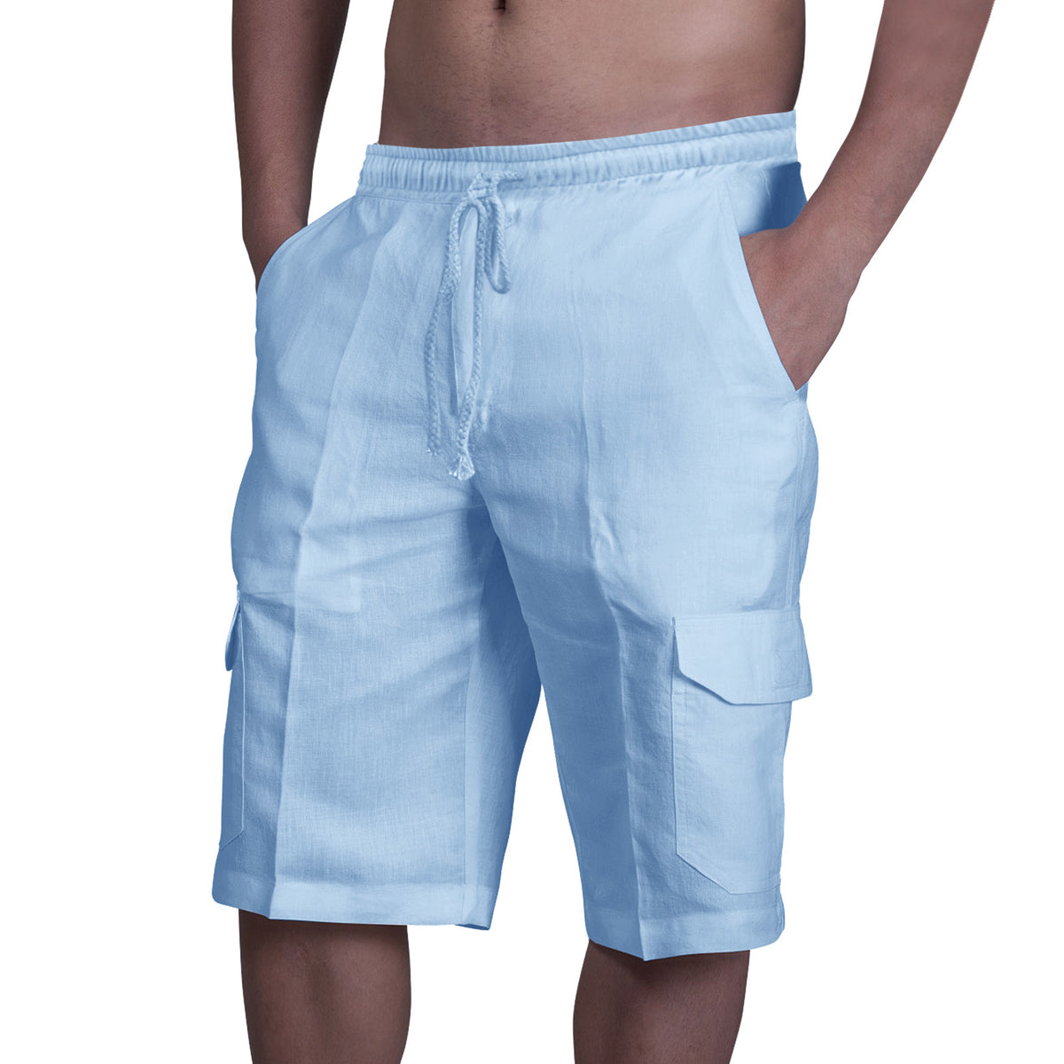 🎁50% de descuento🔥 Pantalones cargo de lino para hombre con cordón ajustable y múltiples bolsillos ✅️Pago contra entrega