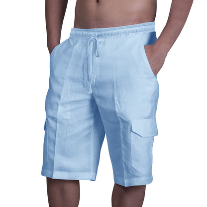 🎁50% de descuento🔥 Pantalones cargo de lino para hombre con cordón ajustable y múltiples bolsillos ✅️Pago contra entrega