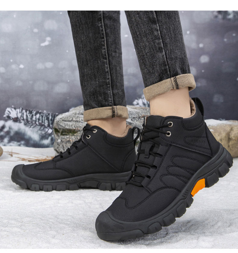 ❄️【39-44】 Král ochrany proti mrazu! Pánské volné vysoké sněhule, bavlněné boty s tlustou vlněnou podšívkou, protiskluzové a odolné proti opotřebení 🔥