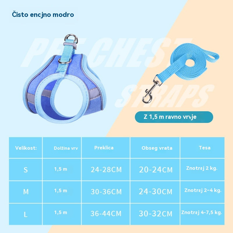 😺🐶【Kúpte 1, získajte 1 zadarmo】Povodec za pse, komplet za sprehajanje psov, plišasti oprsnik za hišne ljubljenčke, mačji oprsnik s povodcem, ki se sveti v temi🐾