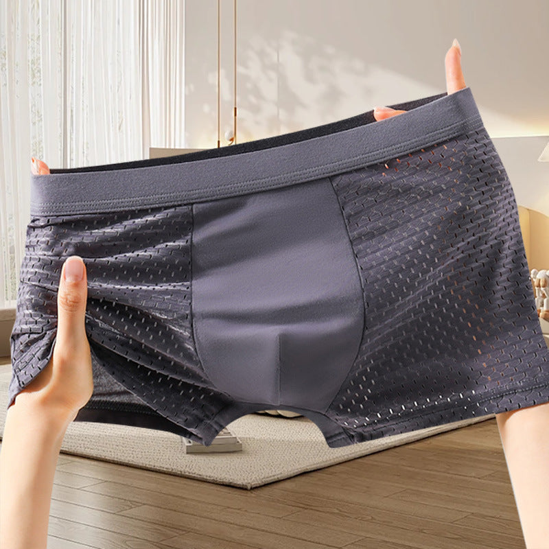 🔥【Cumpărați 2 și primiți 2 gratuit】Slip boxer pentru bărbați, confortabili și respirabili, din plasă