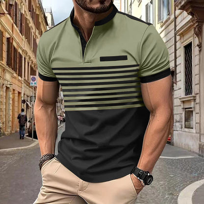 🔥Специална оферта за ограничено време👕🔥【S-3XL】Нова модна поло риза с райета и яка 2026