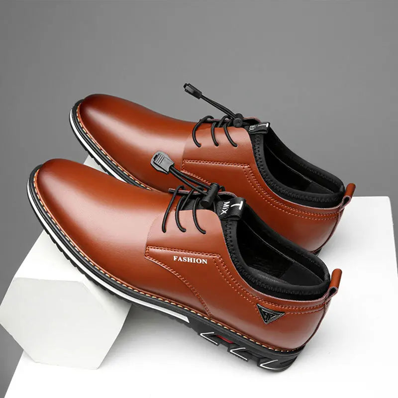 Oferta ograniczona czasowo🔥【rozmiary 38-48】Męskie biznesowe casualowe skórzane buty z okrągłym noskiem