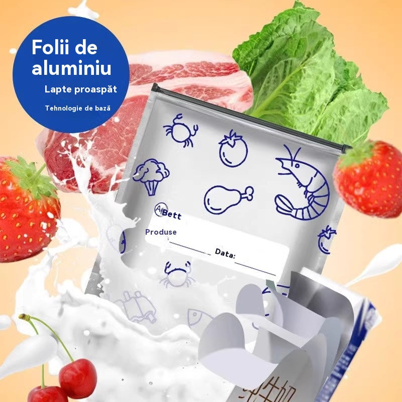🔥🔥Un total de 60 de pungi antibacteriene din folie de aluminiu, super ușor de utilizat, pentru păstrarea prospețimii.