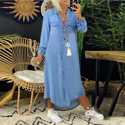 👘 50% отстъпка💥【S–5XL】Нова дънкова рокля в по-големи размери ✅️Плащане при доставка