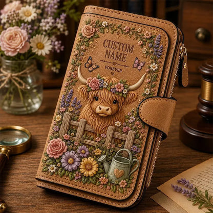 💰💰Personalizowany portfel z tłoczonym motywem ogrodowym