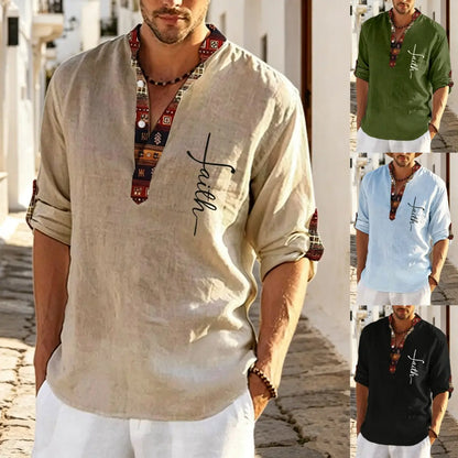 ⏰ Nowy męski T-shirt na lato z czystej bawełny, w dużym rozmiarze, z dekoltem w serek