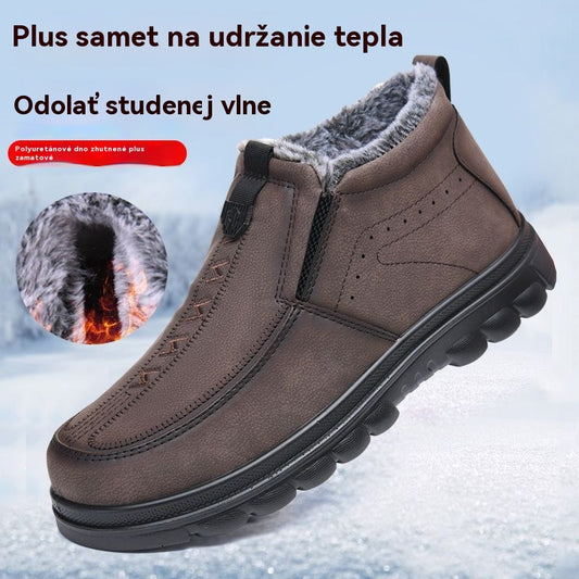 【50% zľava】【39-47】Pánske teplé ležérne topánky, okrúhla špička, teplé a pohodlné, protišmykové a odolné