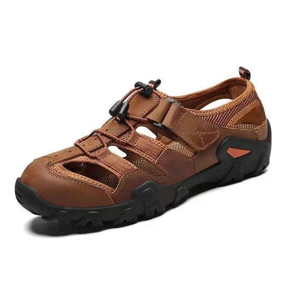 🔥【Zniżka ograniczona czasowo】【39-45】🔥Oddychające i miękkie, ręcznie robione, perforowane sandały męskie ze skóry bydlęcej