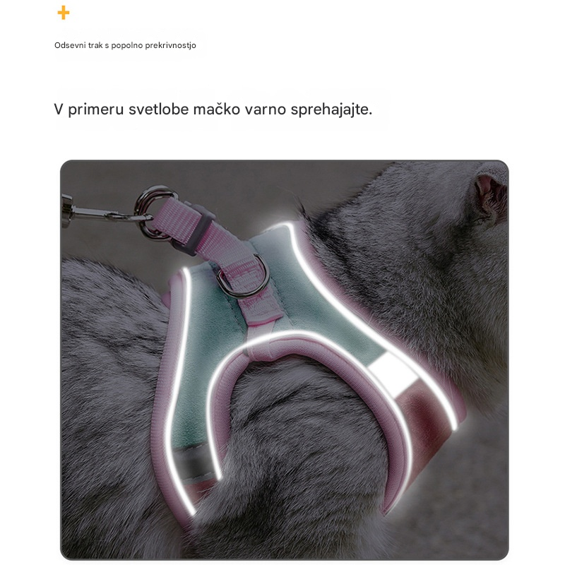 😺🐶【Kúpte 1, získajte 1 zadarmo】Povodec za pse, komplet za sprehajanje psov, plišasti oprsnik za hišne ljubljenčke, mačji oprsnik s povodcem, ki se sveti v temi🐾