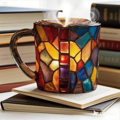 📚 🥤【50 % popust】3D poslikana skodelica za kavo v obliki knjige