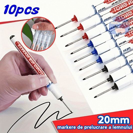 【💥10 kusov】👍20 mm dlhý hrot značkovača na hlboké otvory, špeciálne značkovacie pero na báze oleja na opracovanie dreva, vhodné na keramiku, inštaláciu v kúpeľni, dekoratívne upevnenie a označenie dreva