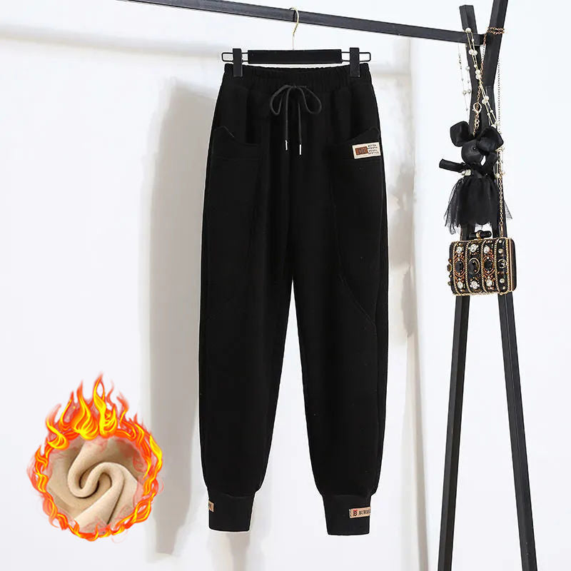 🔥✅【50-100 kg】Žametne hlače iz čistega bombaža z elastičnim pasom, odporne proti bledenju in gubanju