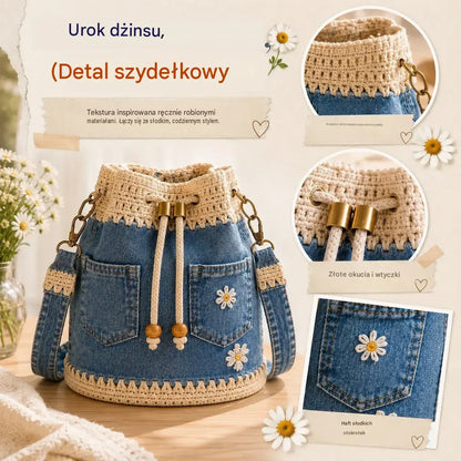 Pleciona torba jeansowa w stylu boho, która dopełni każdą stylizację ✨