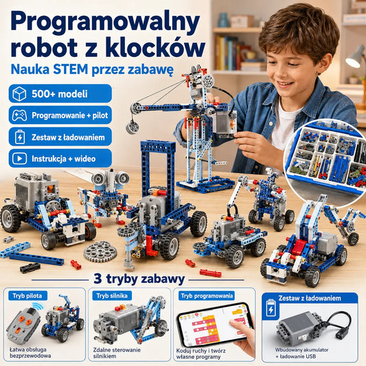 🤖🧩 [Ograniczona czasowo zniżka 50%] Zestaw do samodzielnego montażu elektrycznego robota dla dzieci