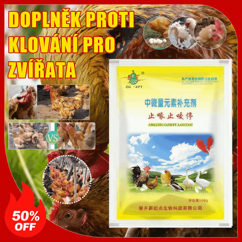 🐔Veterinárny doplnok stopových prvkov proti klovaniu, vhodný pre sliepky, kačice, husi a tie, ktoré klujú pri vetracom otvore, perie alebo vajciach.