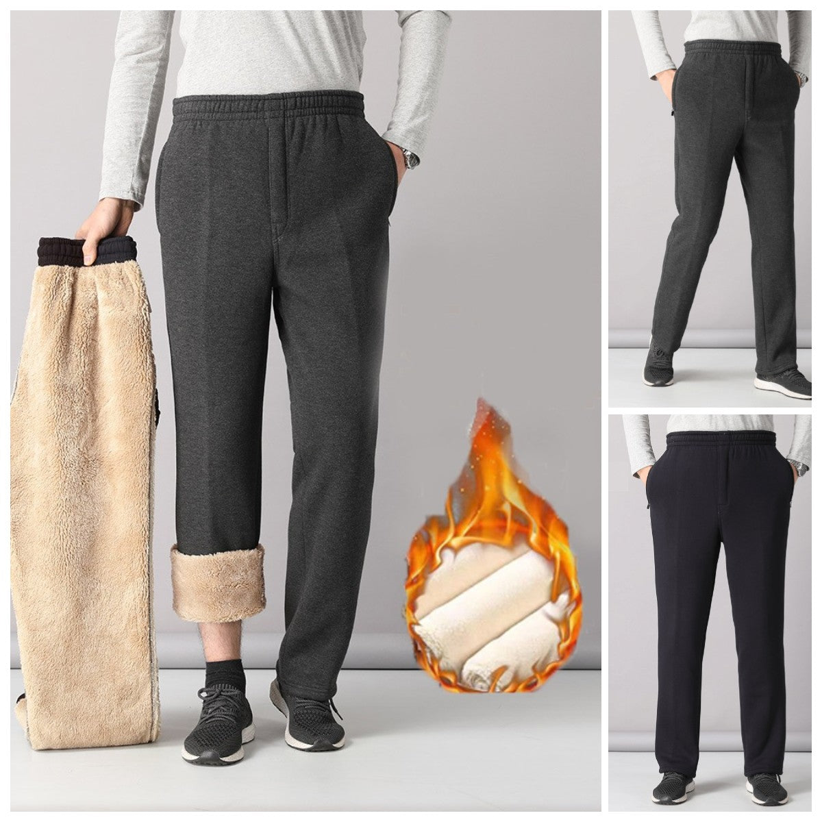 ⏳ 50% popust 🔥【XL-5XL】Moške zimske visokokakovostne nove volnene odebeljene hlače za prosti čas