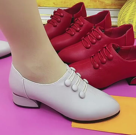 🔥👠【35-40】Pantofi cu toc mijlociu, casual, din piele naturală, la modă nouă