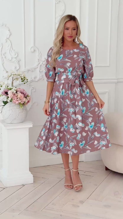 ✨【Promocija novih izdelkov】🎉50% popust👗【Veličine S-5XL】Nova potiskana obleka, elegantna, preprosta in modna oblika
